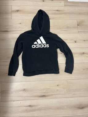 adidas Black Hoodie with White Logo